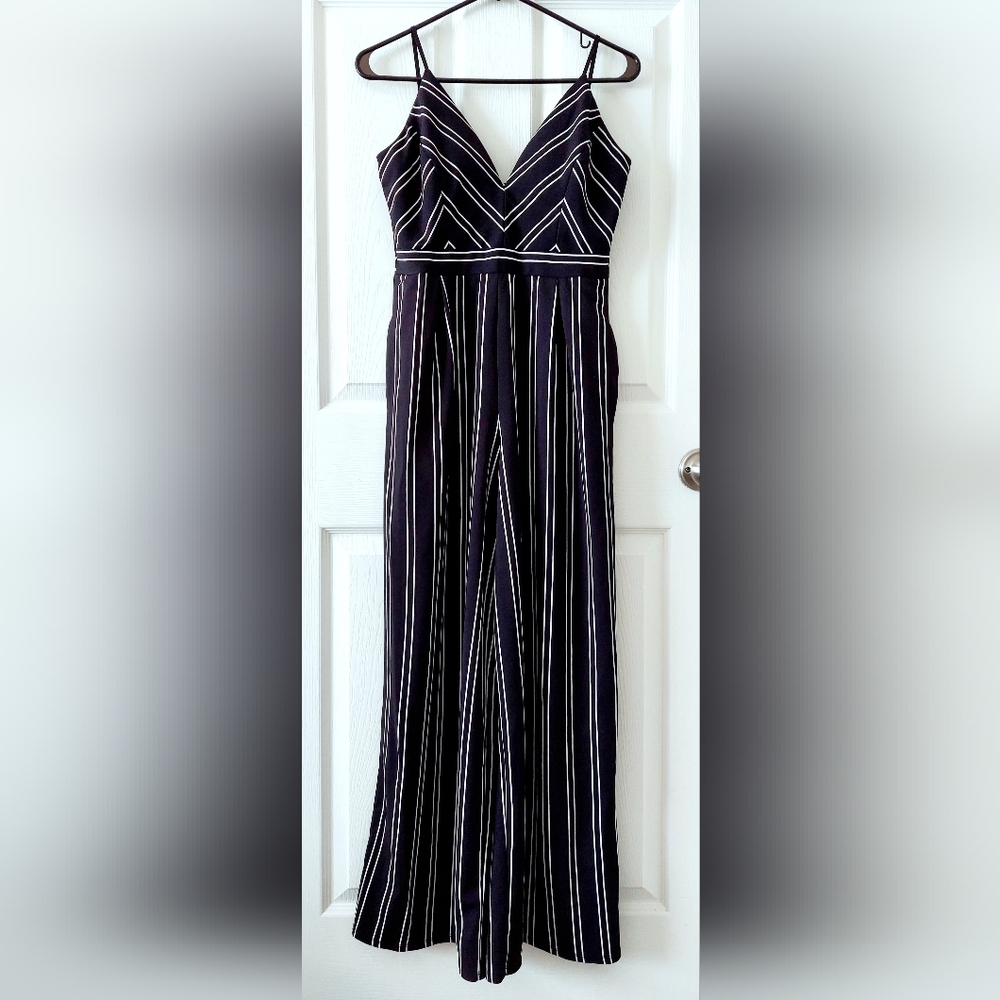 Chevron & Striped Chic Jumpsuit